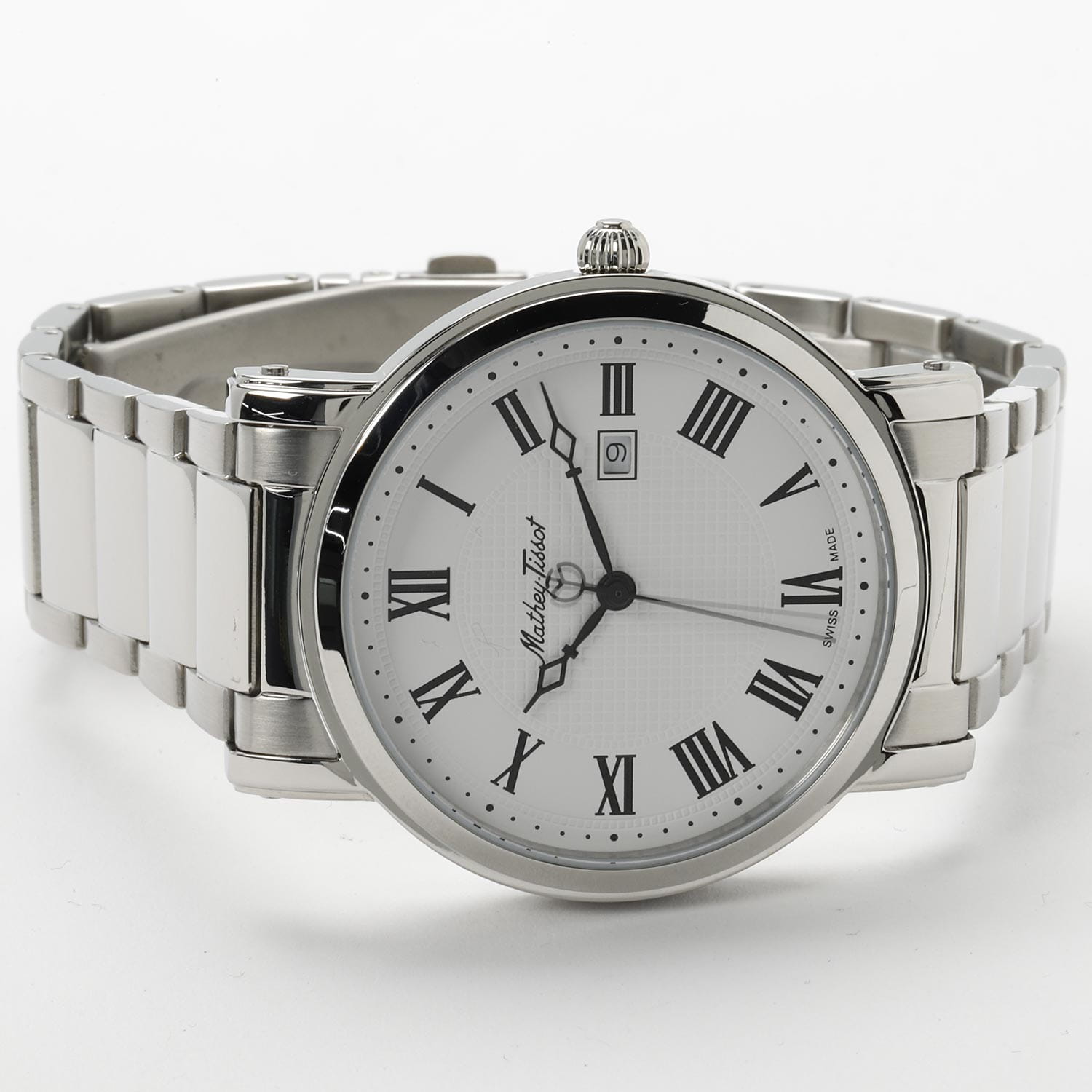 Mathey-Tissot Mathey-Tissot City Metal HB611251MABR,  швейцария мужские часы на браслете нержавеющая сталь 316l боковой вид