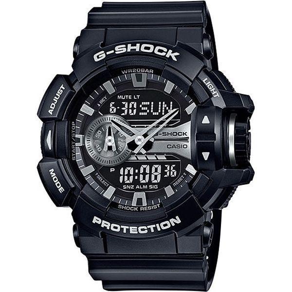 Casio Casio G-Shock GA-400GB-1A GA GA-400GB-1A электронные мужские часы черный циферблат, браслет  — вид спереди