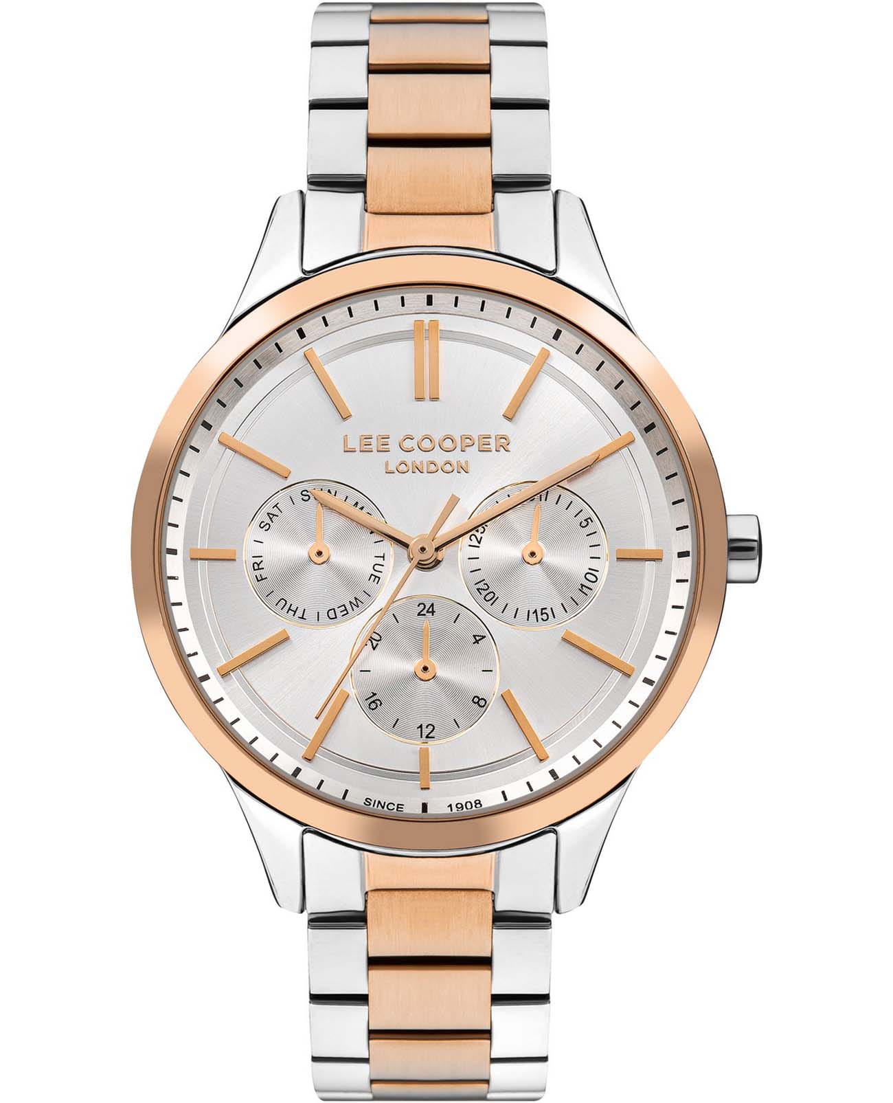 Lee Cooper Lee Cooper LC07865.530  LC07865.530 кварцевые женские часы серебристый циферблат, браслет нержавеющая сталь с ip-покрытием — вид спереди