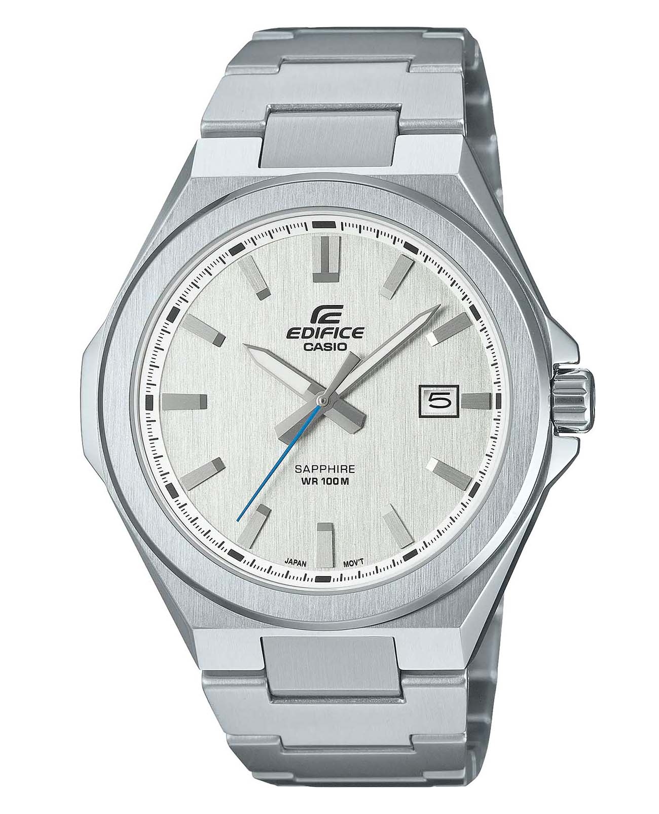 Casio Casio Edifice EFB-108D-7A  EFB-108D-7A кварцевые мужские часы белый циферблат, браслет нержавеющая сталь — вид спереди