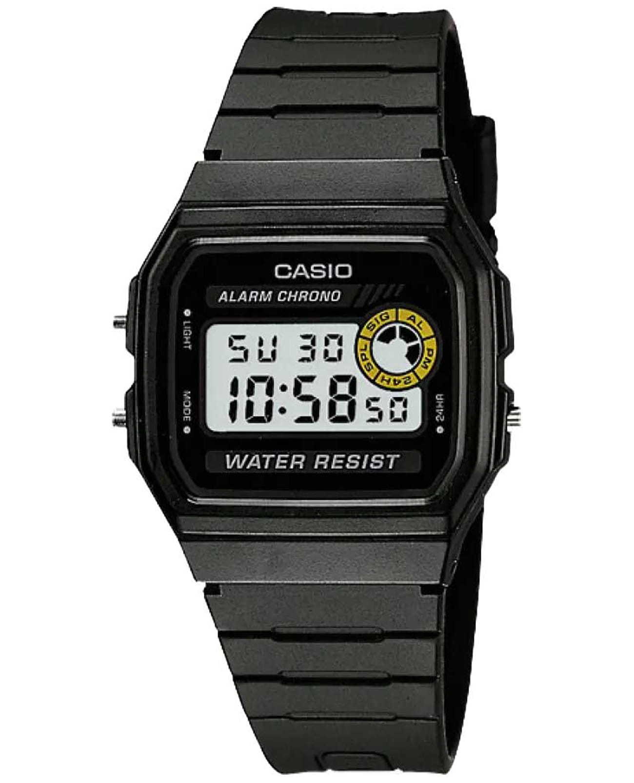 Casio Casio Collection F-94WA-8D  F-94WA-8D кварцевые мужские часы серый циферблат, браслет пластик — вид спереди