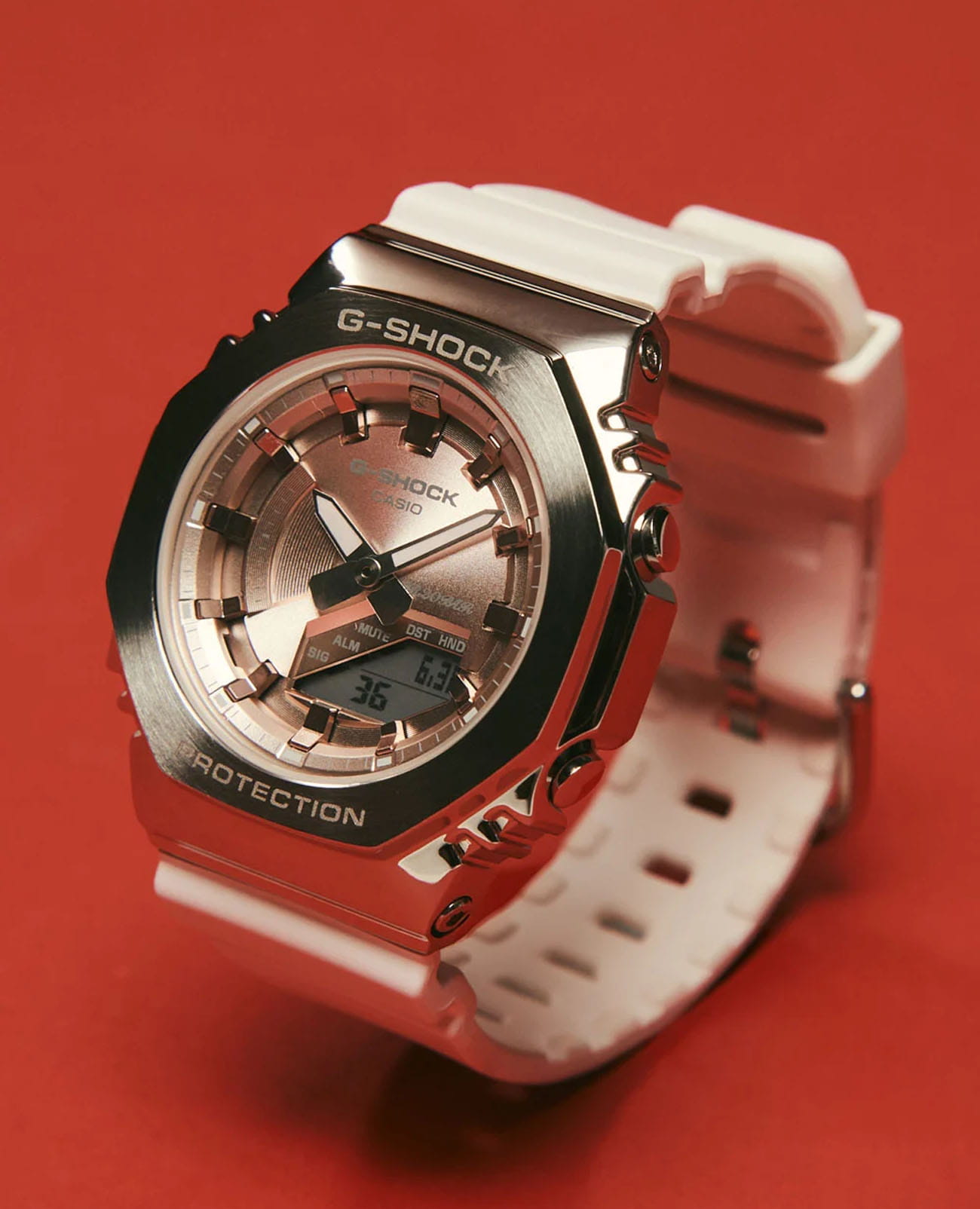 Оригинальные часы Casio Casio G-Shock GM-S2100WS-7ADR (GM-S2100WS-7A) электронные калибр механизма  общий вид