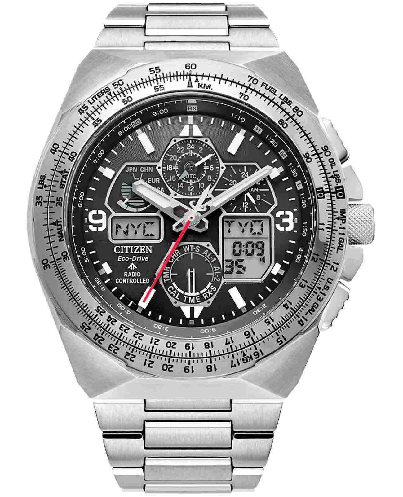 Citizen Citizen Promaster JY8120-58E  JY8120-58E кварцевые мужские часы черный циферблат, браслет нержавеющая сталь — вид спереди