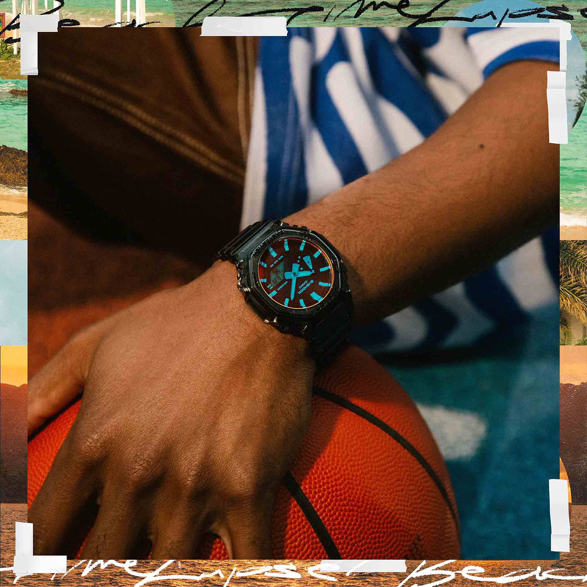 Casio Casio G-Shock GA-2100TLS-8ADR (GA-2100TLS-8A) GA-2100, наручные мужские часы фото под углом