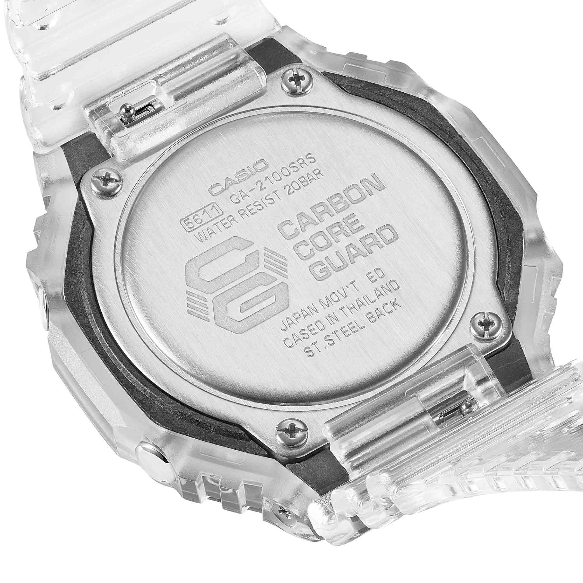 Casio Casio G-Shock GA-2100SRS-7A, g-shock япония мужские часы на браслете пластик боковой вид