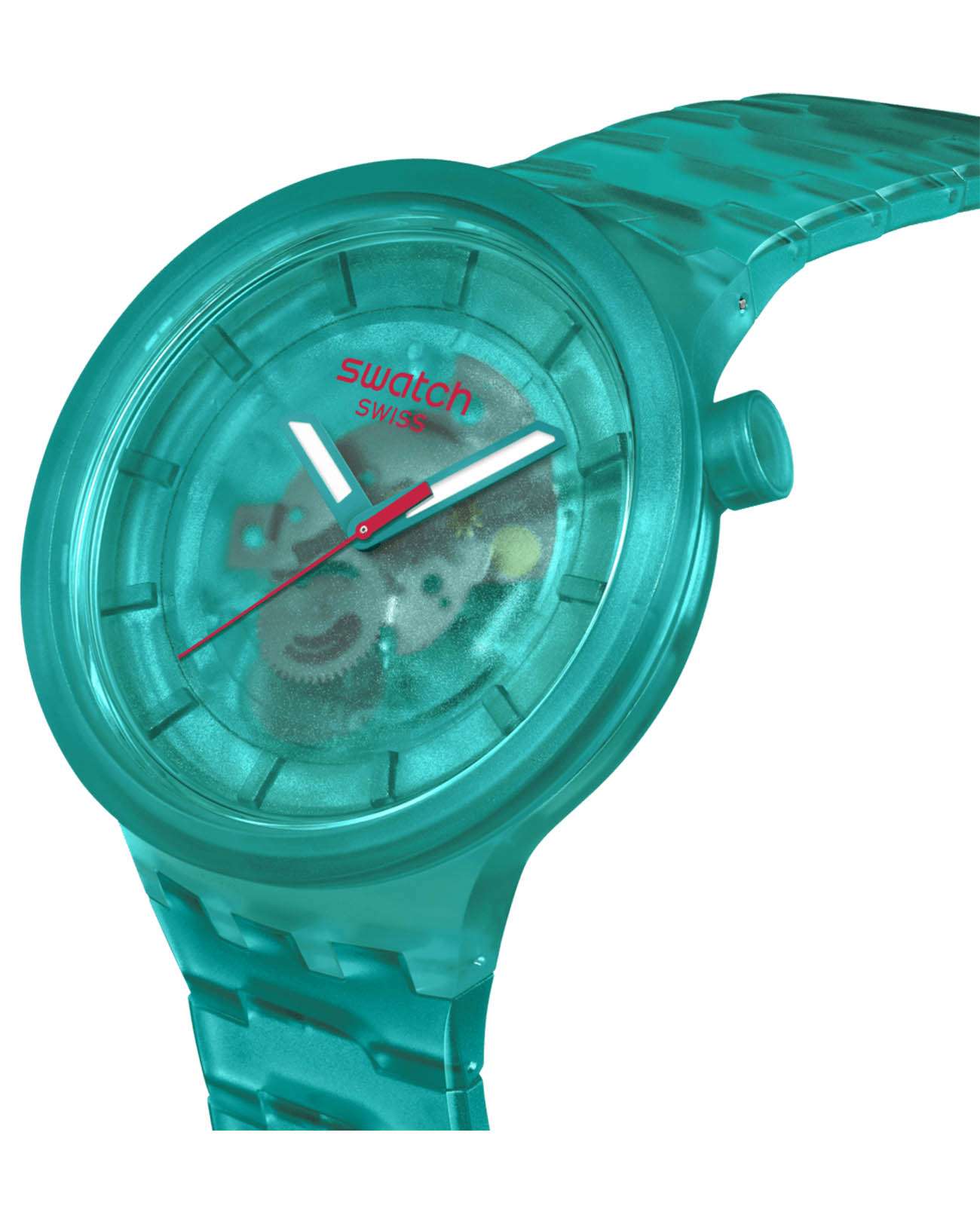 Swatch Swatch Big Bold Biosourced Lacquered SB05L101 кварцевые мужские часы часы крупный план зеленый циферблата