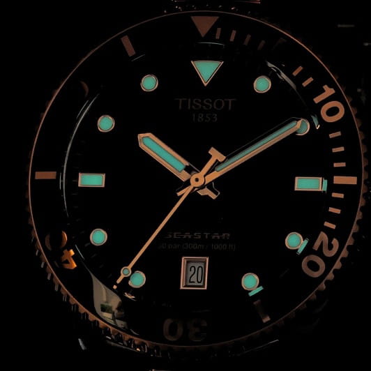 Tissot Tissot Seastar 1000 Т120.410.22.051.01 кварцевые мужские часы часы крупный план черный циферблата