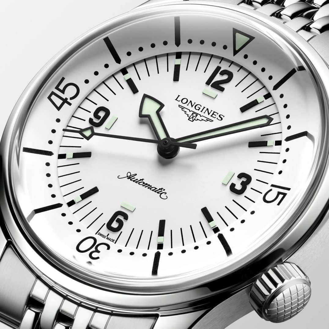 Longines Longines Legend Diver L3.764.4.16.6 мужские часы белый циферблат на запястье