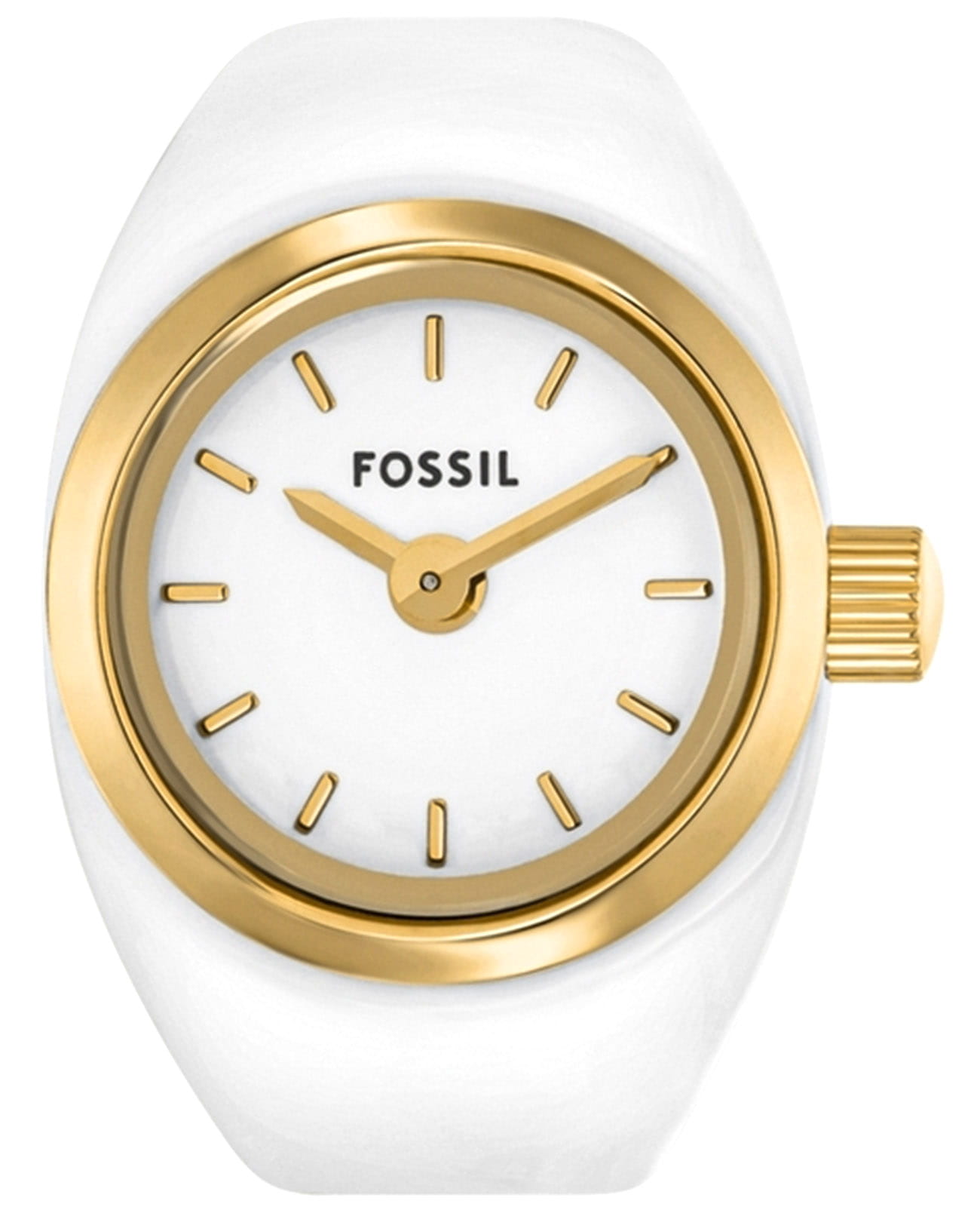 Fossil Fossil Watch Ring ES5412  ES5412 кварцевые женские часы белый циферблат, браслет нержавеющая сталь с ip-покрытием — вид спереди