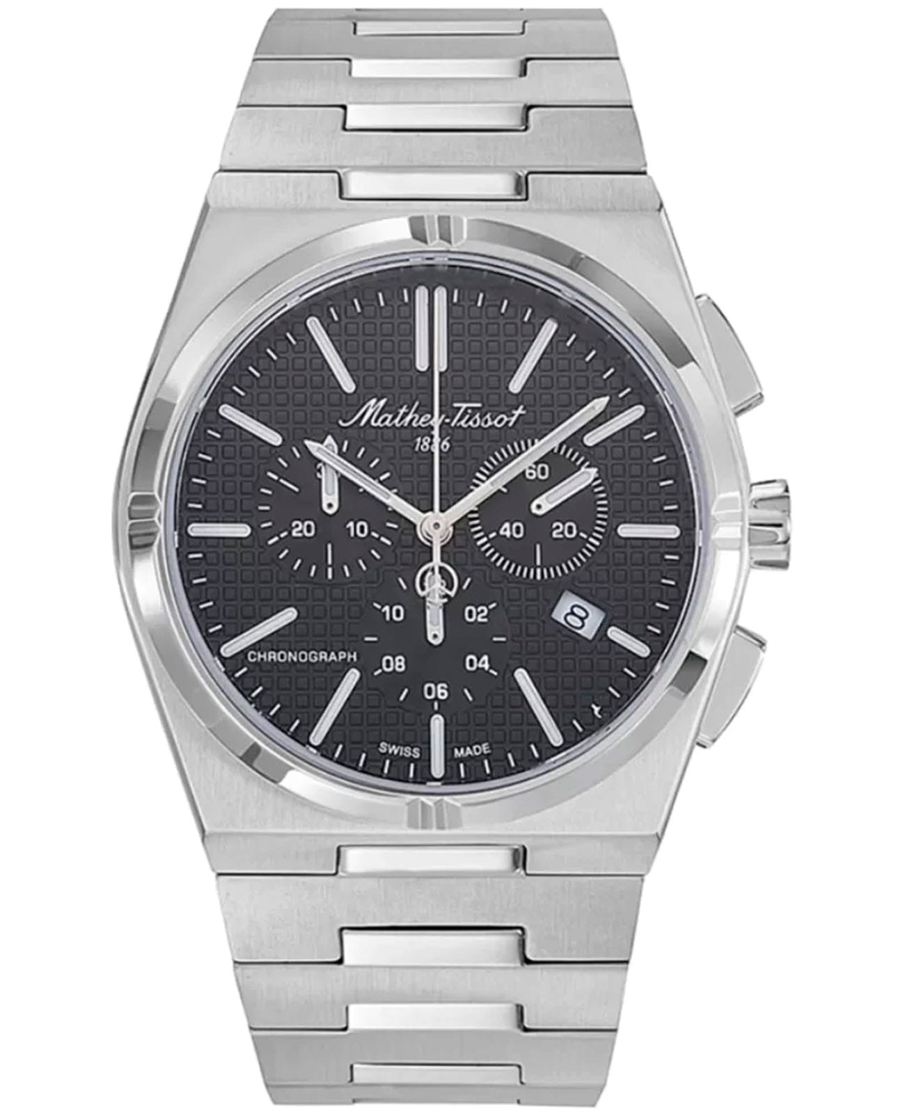 Mathey-Tissot Mathey-Tissot Zoltan H117CHAN  H117CHAN кварцевые мужские часы черный циферблат, браслет нержавеющая сталь — вид спереди