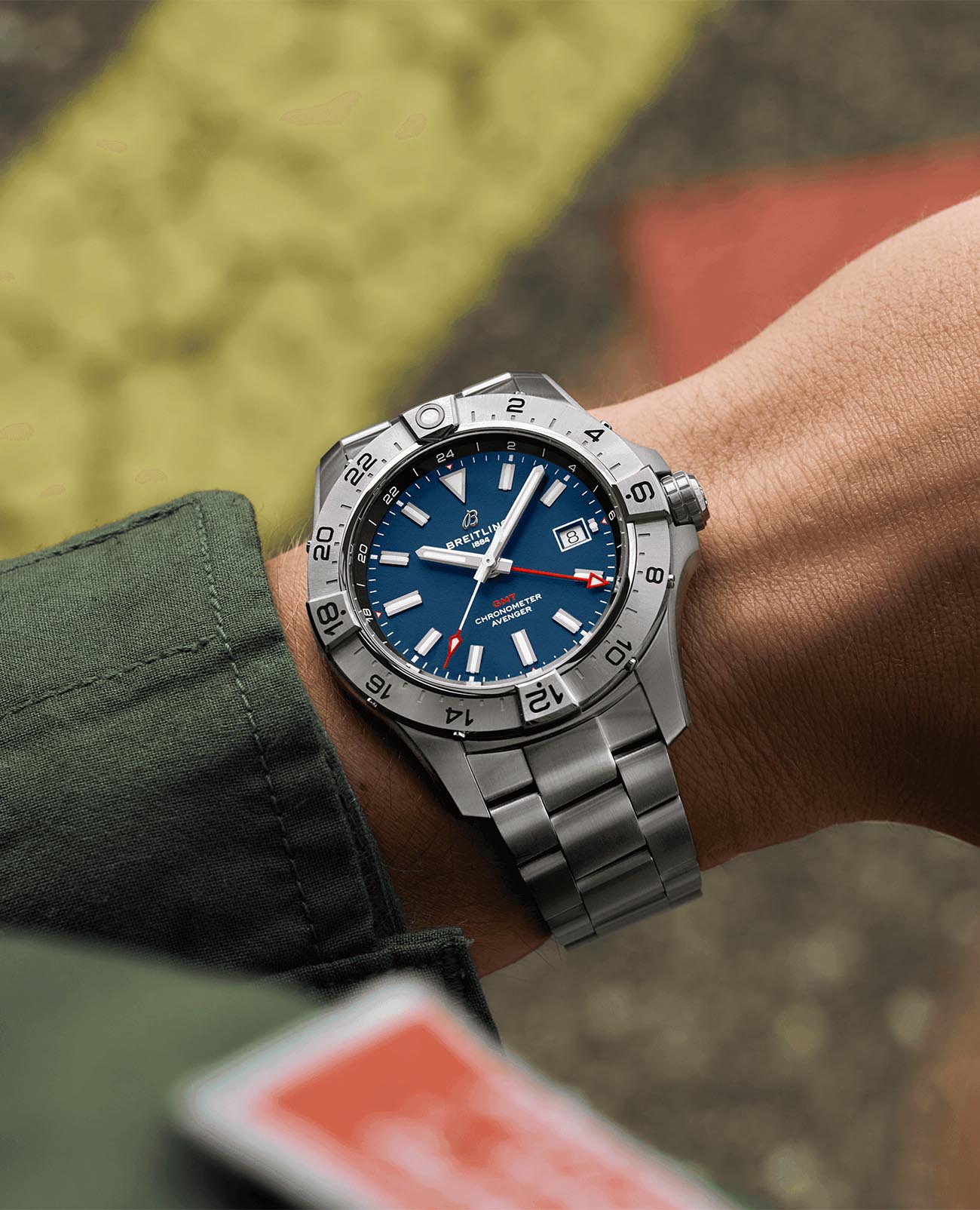 Breitling Breitling Avenger Automatic GMT 44 A32320101C1A1 мужские часы синий циферблат на запястье