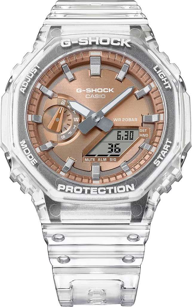 Casio Casio G-Shock GA-2100BM-7A5 мужские часы оранжевый циферблат на запястье