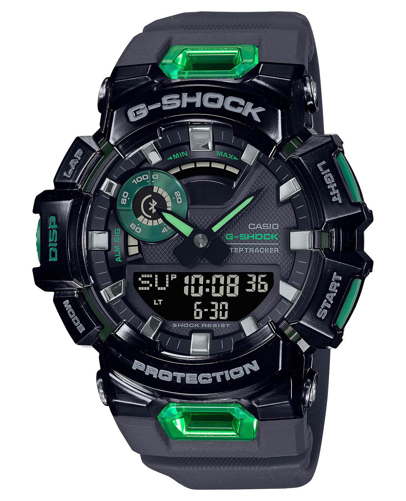 Casio Casio G-Shock GBA-900SM-1A3 G-SQUAD GBA-900SM-1A3 электронные мужские часы  циферблат, браслет полимер — вид спереди