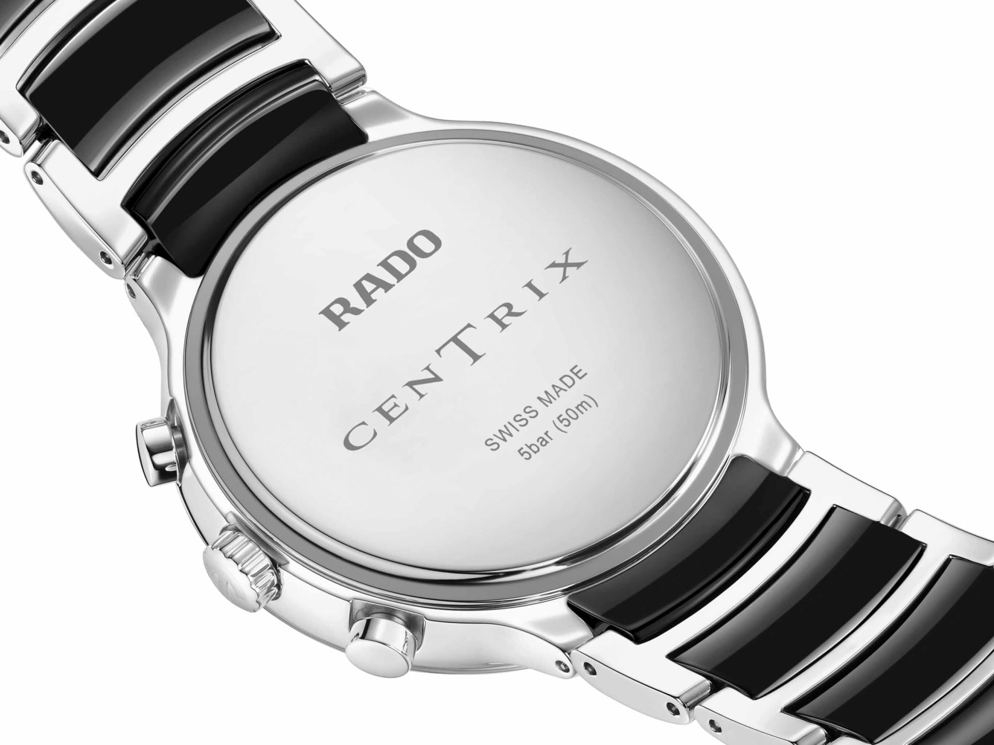 Rado Rado Centrix Chronograph R30210152  — детали корпуса и сталь + керамические вставки