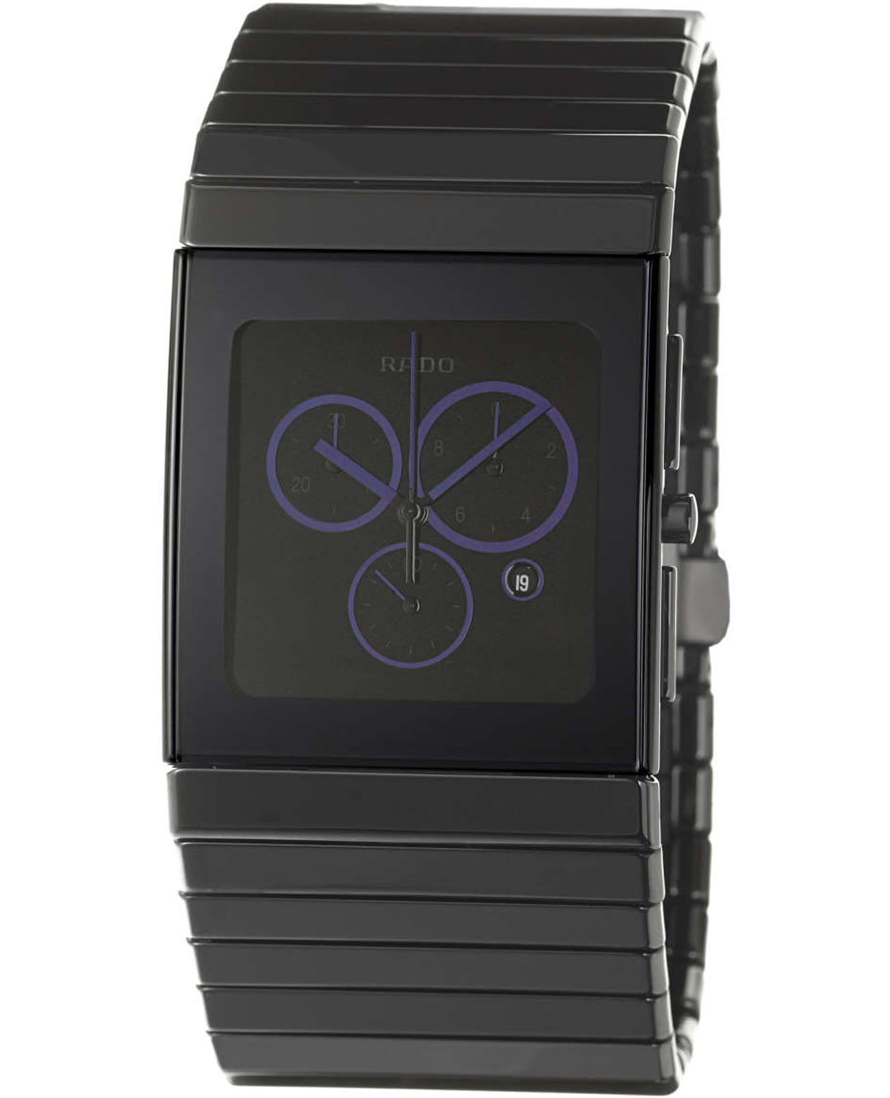 Rado Rado Ceramica R21714182  R21714182 кварцевые мужские часы черный циферблат, браслет высокотехнологичная керамика — вид спереди