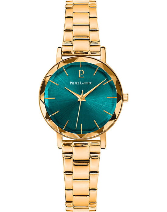 Pierre Lannier Pierre Lannier Multiples 012P562  012P562 кварцевые женские часы золотой циферблат, браслет нержавеющая сталь с ip-покрытием — вид спереди