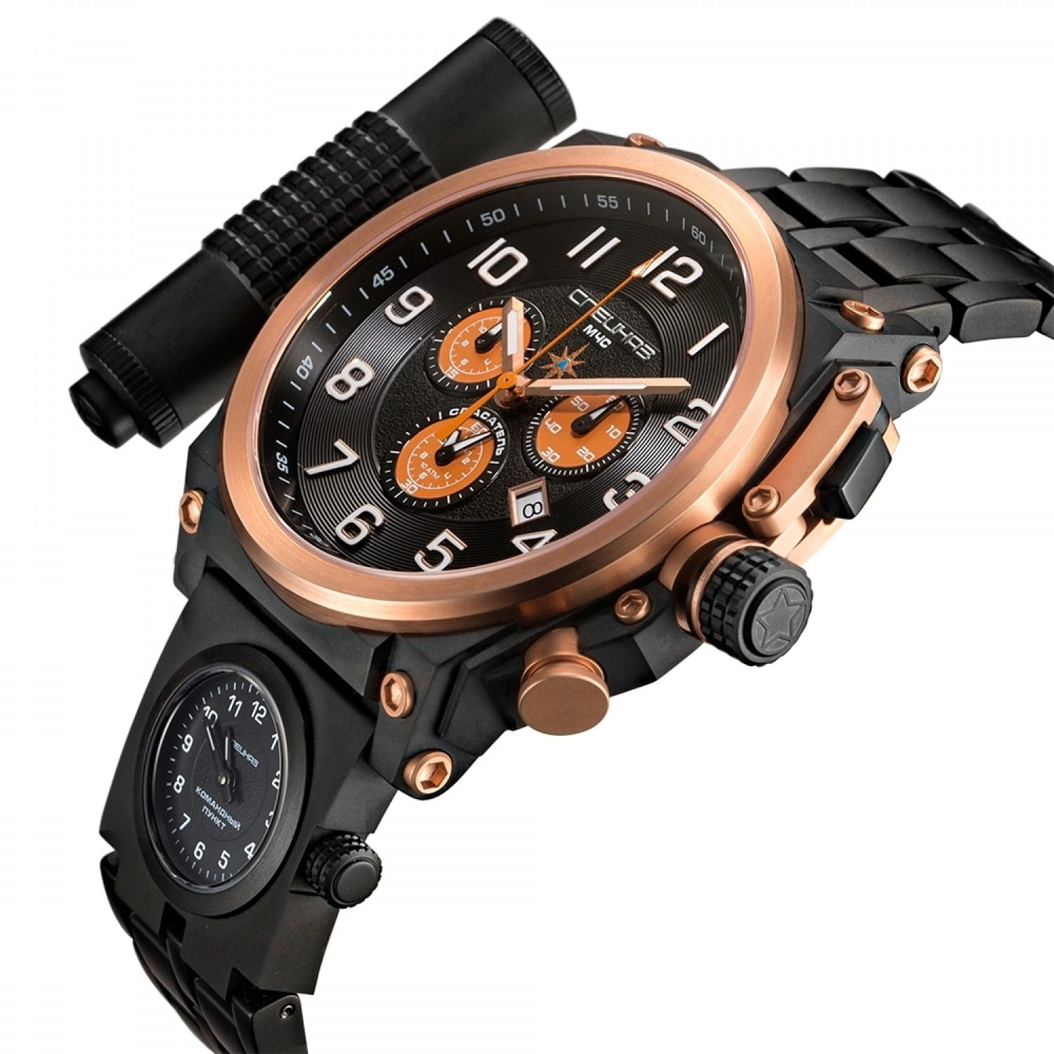 Спецназ Спецназ 5 Стихий С9153341-5130.D кварцевые мужские часы часы крупный план черный циферблата