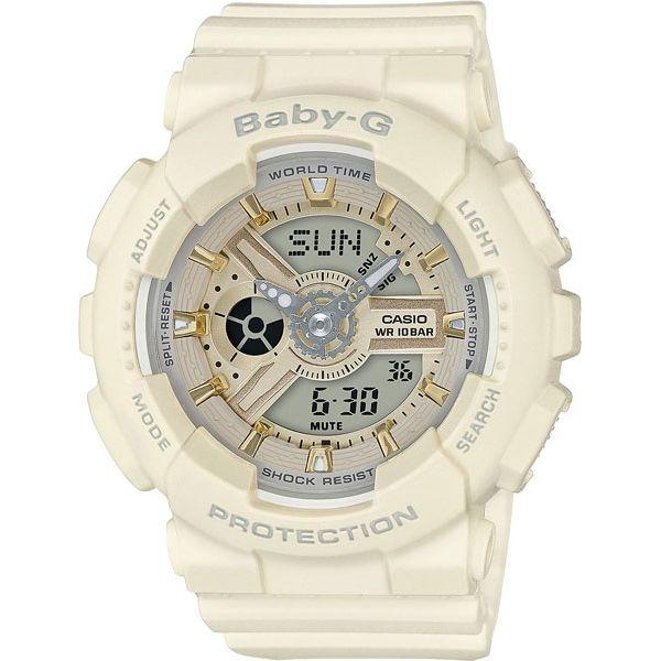 Casio Casio Baby-G BA-110GA-7A2  BA-110GA-7A2 кварцевые женские часы бежевый циферблат, браслет пластик — вид спереди