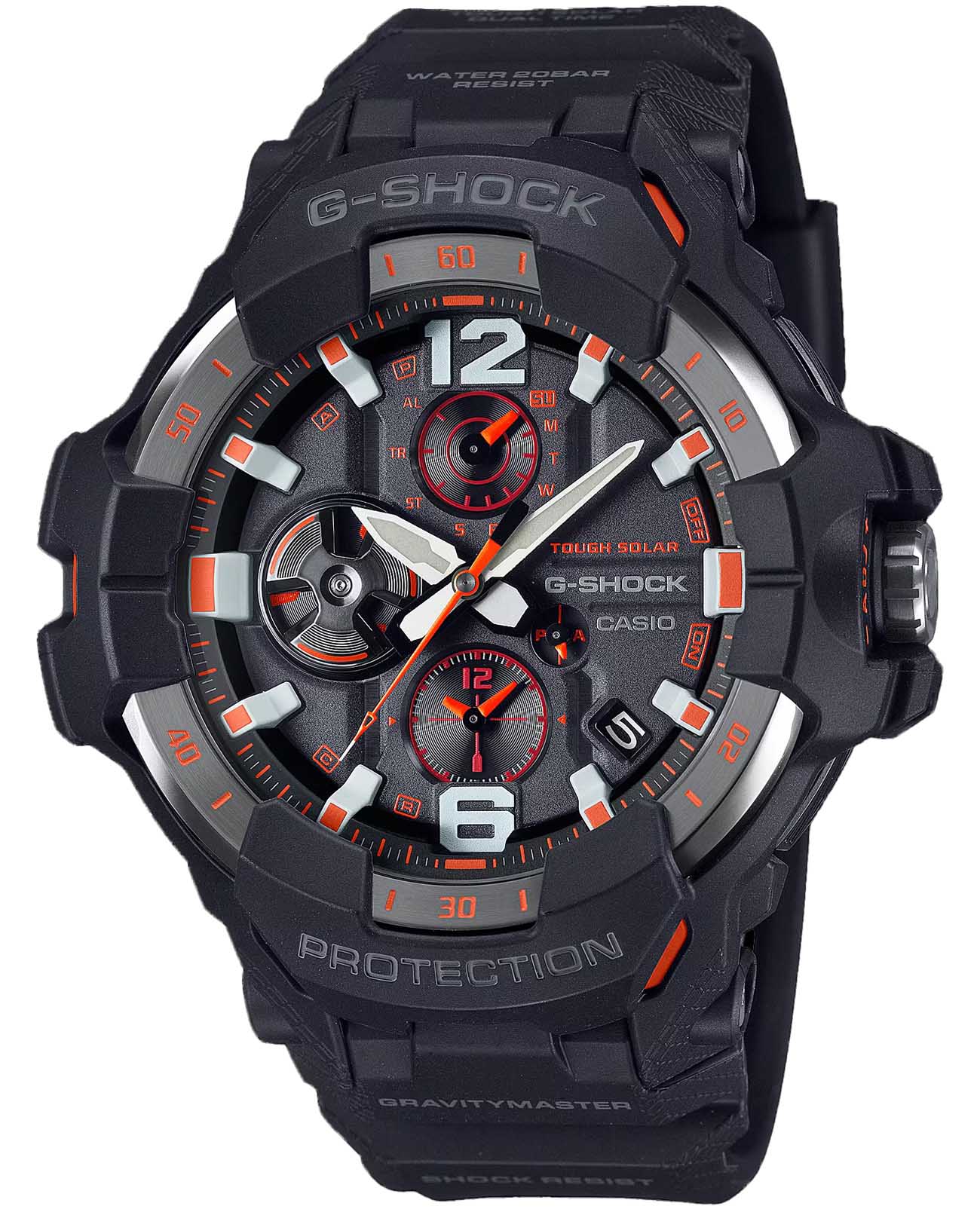 Casio Casio G-Shock GR-B300-1A4DR (GR-B300-1A4)  GR-B300-1A4 электронные мужские часы черный циферблат, браслет полимер — вид спереди
