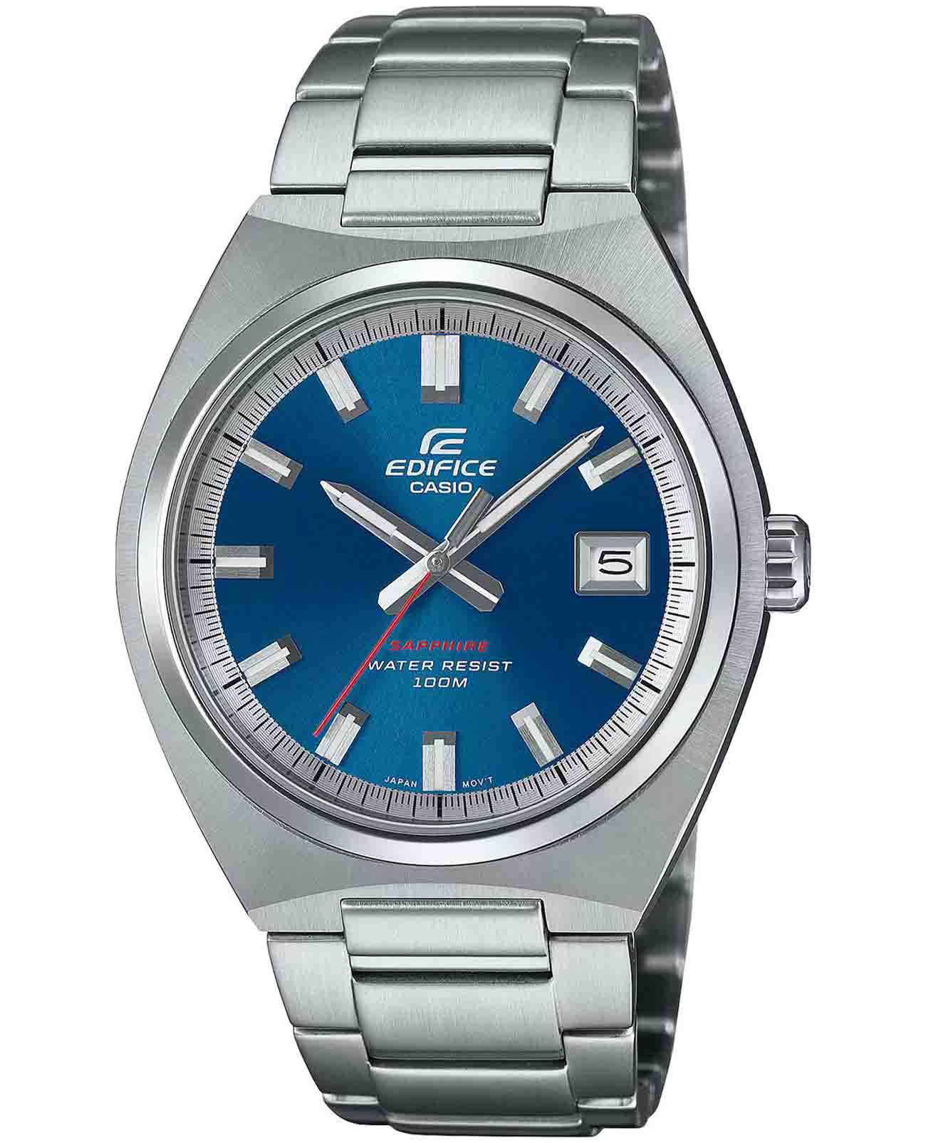 Casio Casio Edifice EFB-109D-2A  EFB-109D-2A кварцевые мужские часы синий циферблат, браслет нержавеющая сталь — вид спереди