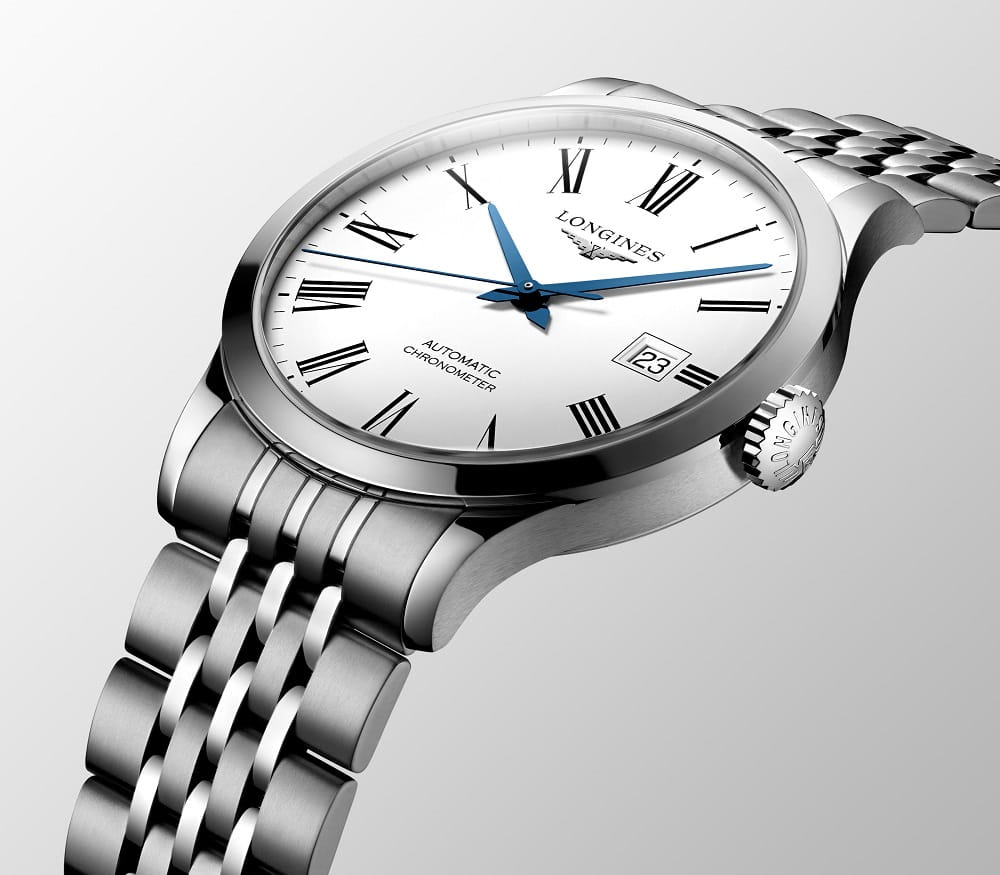 Longines Longines Record Collection L2.821.4.11.6 механические мужские часы часы крупный план серебристый циферблата