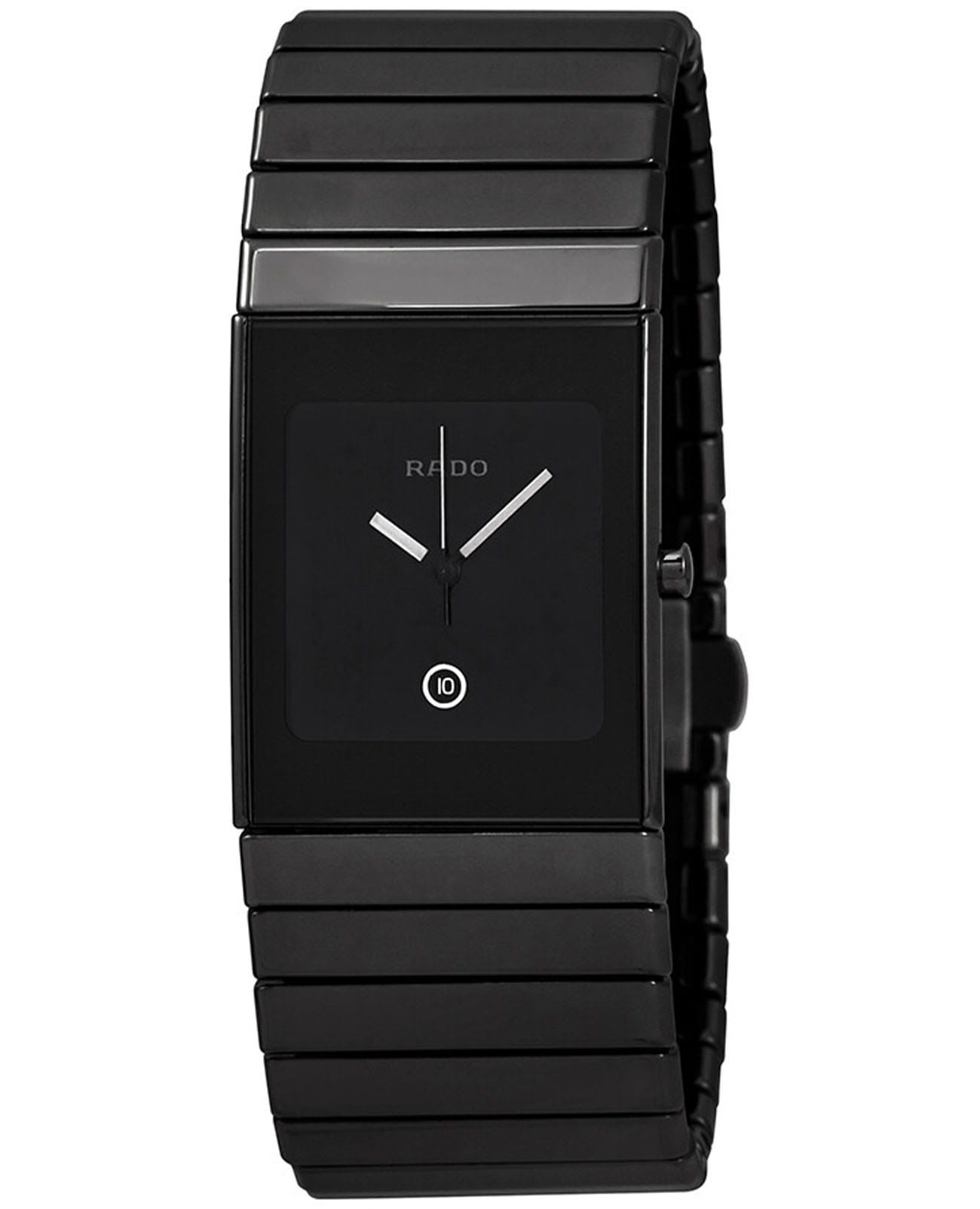 Rado Rado Ceramica R21826222  R21826222 кварцевые мужские часы черный циферблат, браслет плазменная керамика — вид спереди