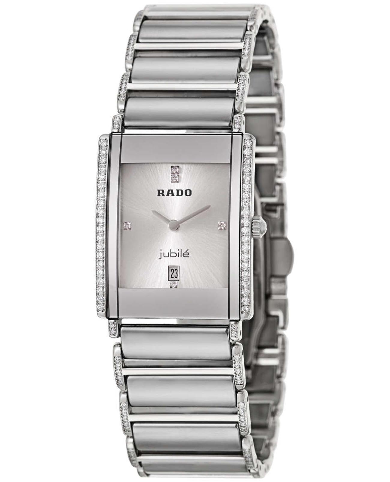 Rado Rado Integral R20671702  R20671702 кварцевые женские часы  циферблат, браслет сталь + высокотехнологичная керамика — вид спереди
