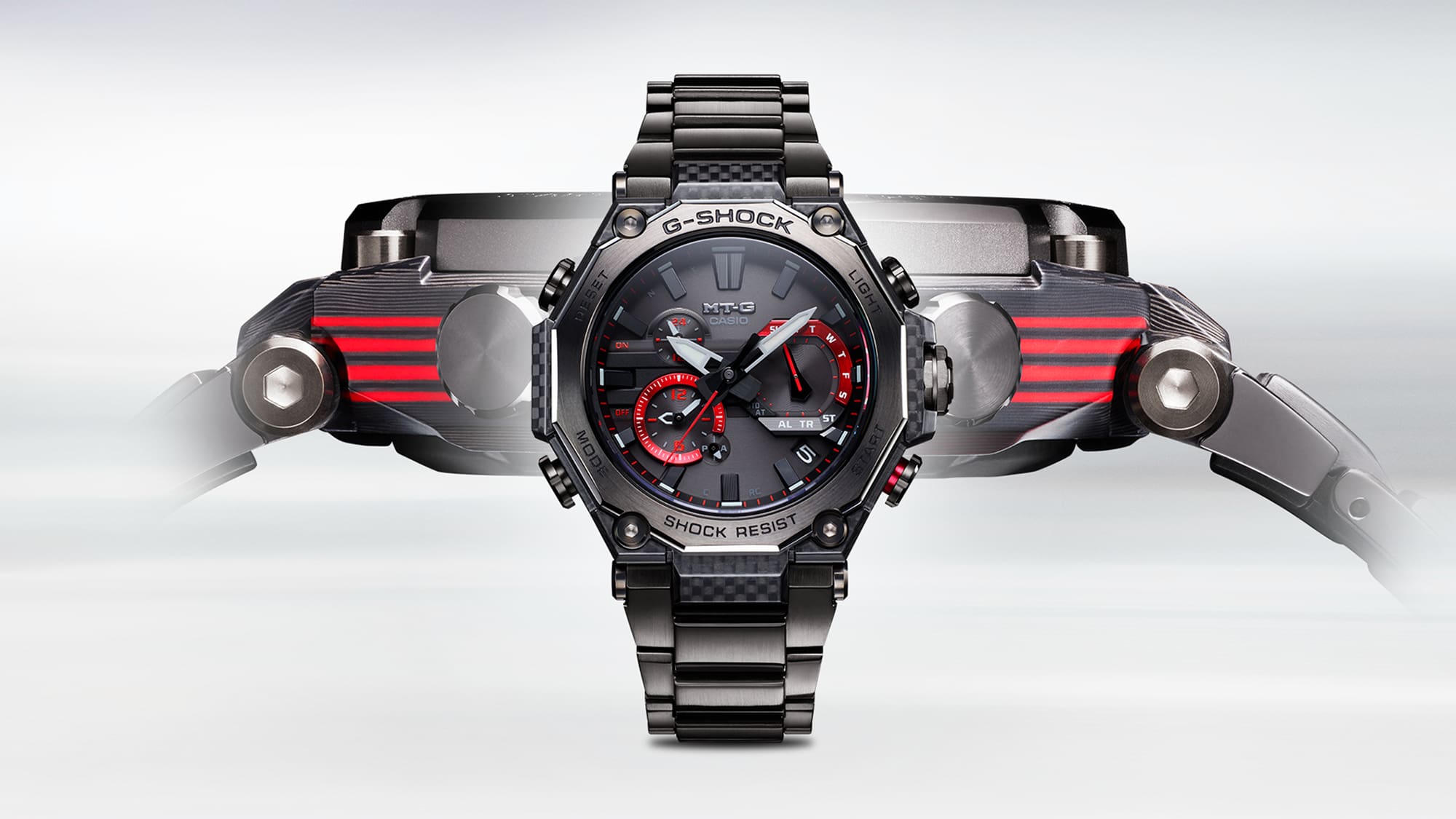 Casio Casio G-Shock Premium MTG-B2000YBD-1A электронные мужские часы часы крупный план черный циферблата