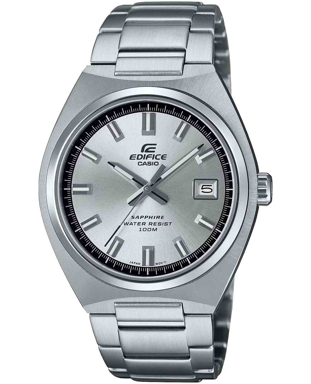 Casio Casio Edifice EFB-109D-7A  EFB-109D-7A кварцевые мужские часы серебристый циферблат, браслет нержавеющая сталь — вид спереди