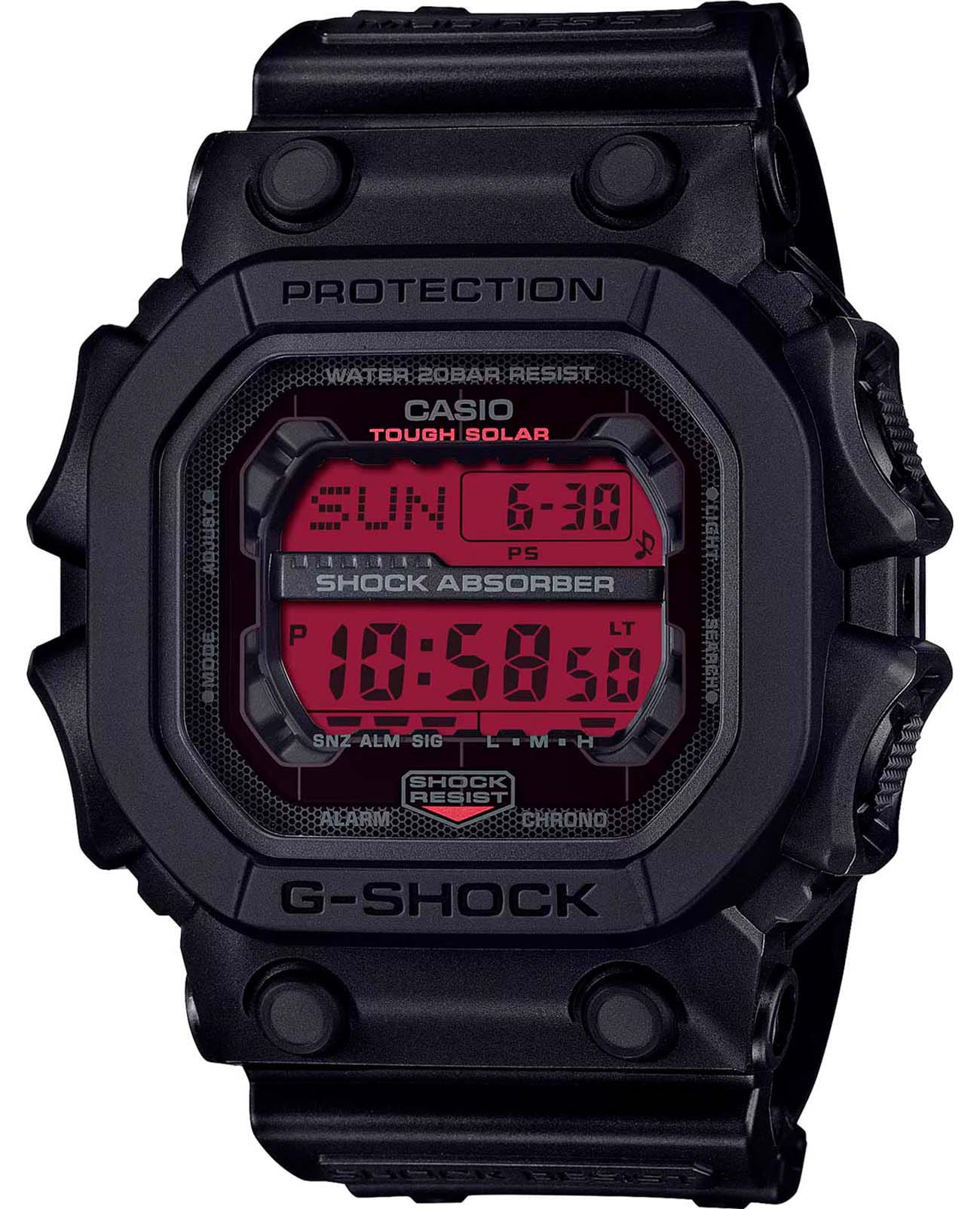 Casio Casio G-Shock GX-56BBR-1 лимитированной серии GX-56BBR-1 электронные мужские часы красный циферблат, браслет пластик — вид спереди