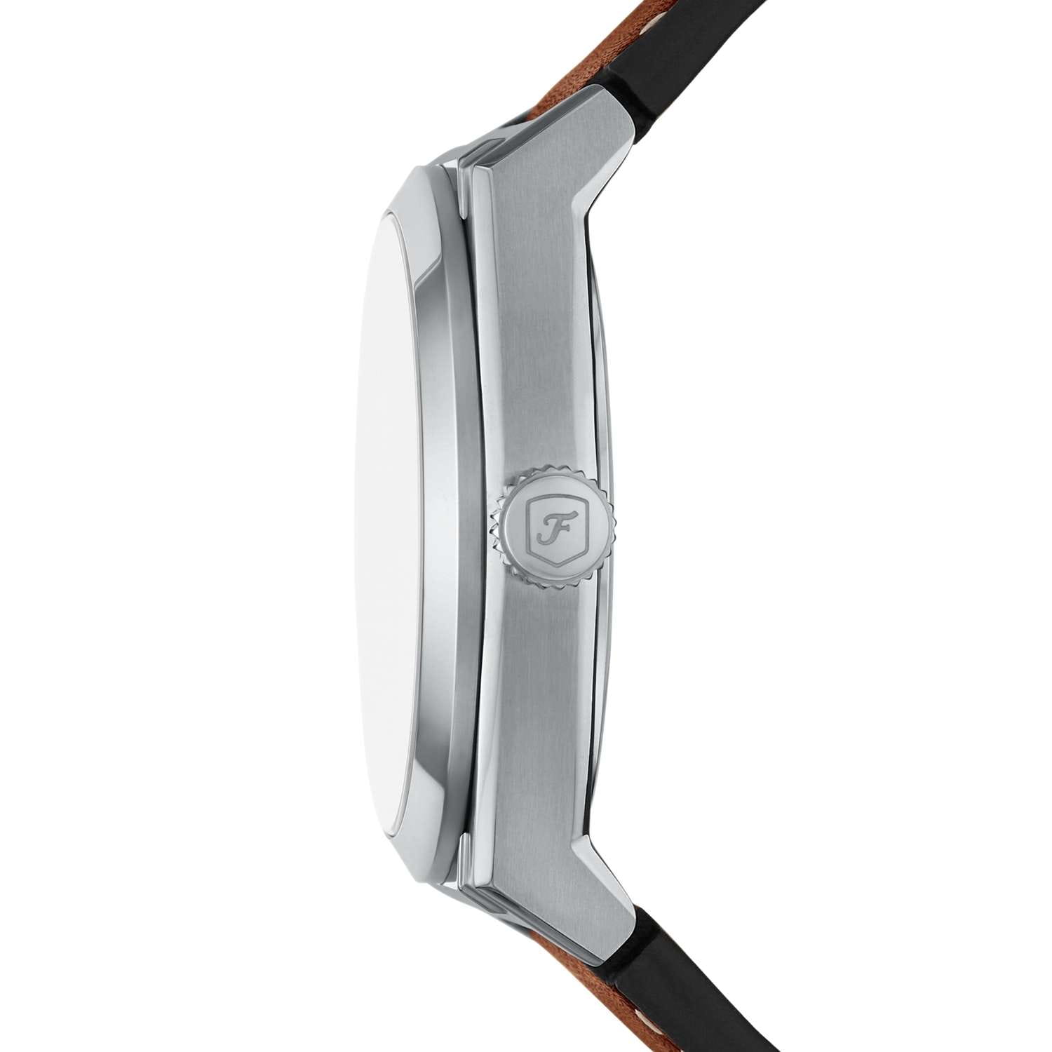 Fossil Fossil Everett FS6115,  сша мужские часы на браслете кожаный боковой вид