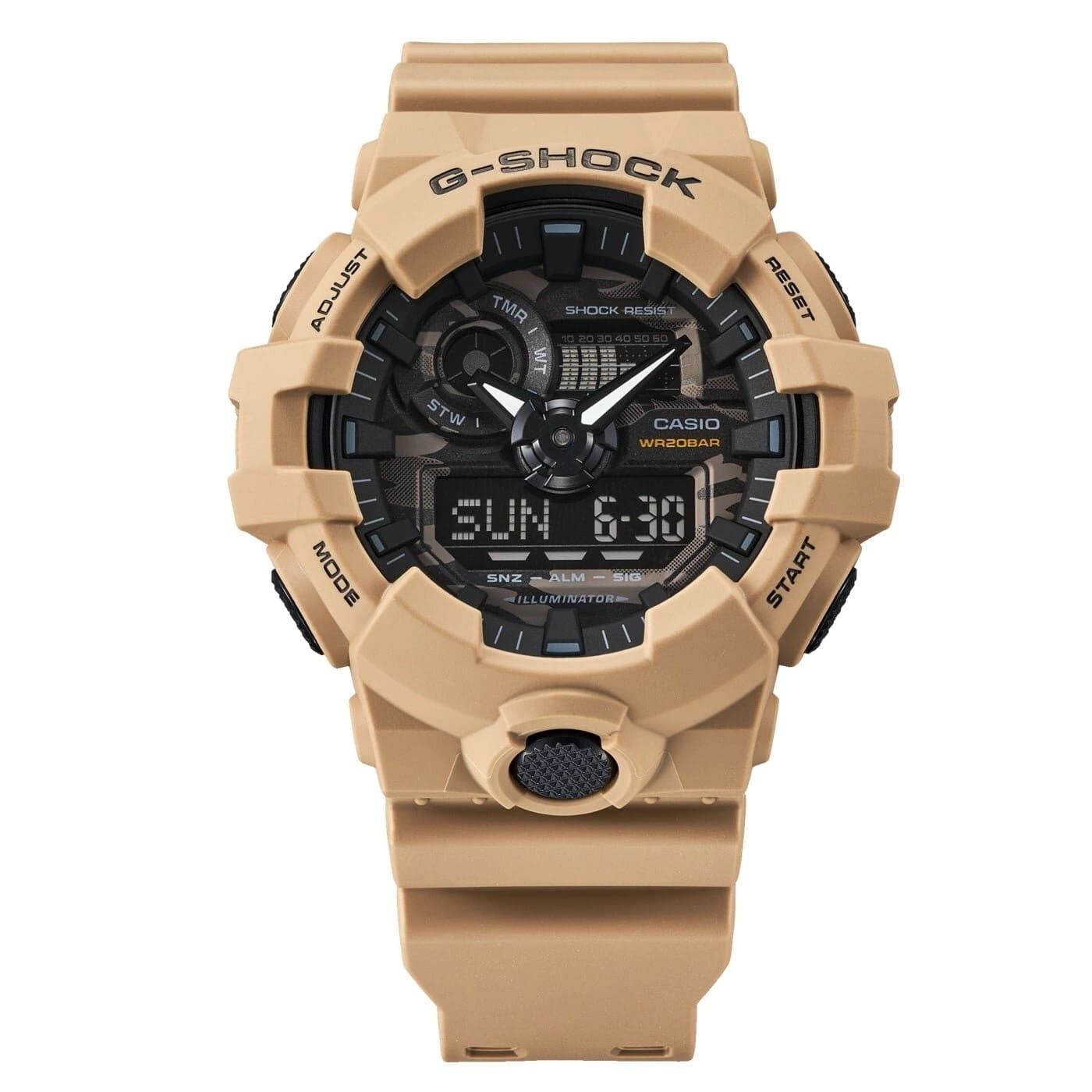 Casio Casio G-Shock GA-700CA-5A, g-shock япония мужские часы на браслете пластик боковой вид