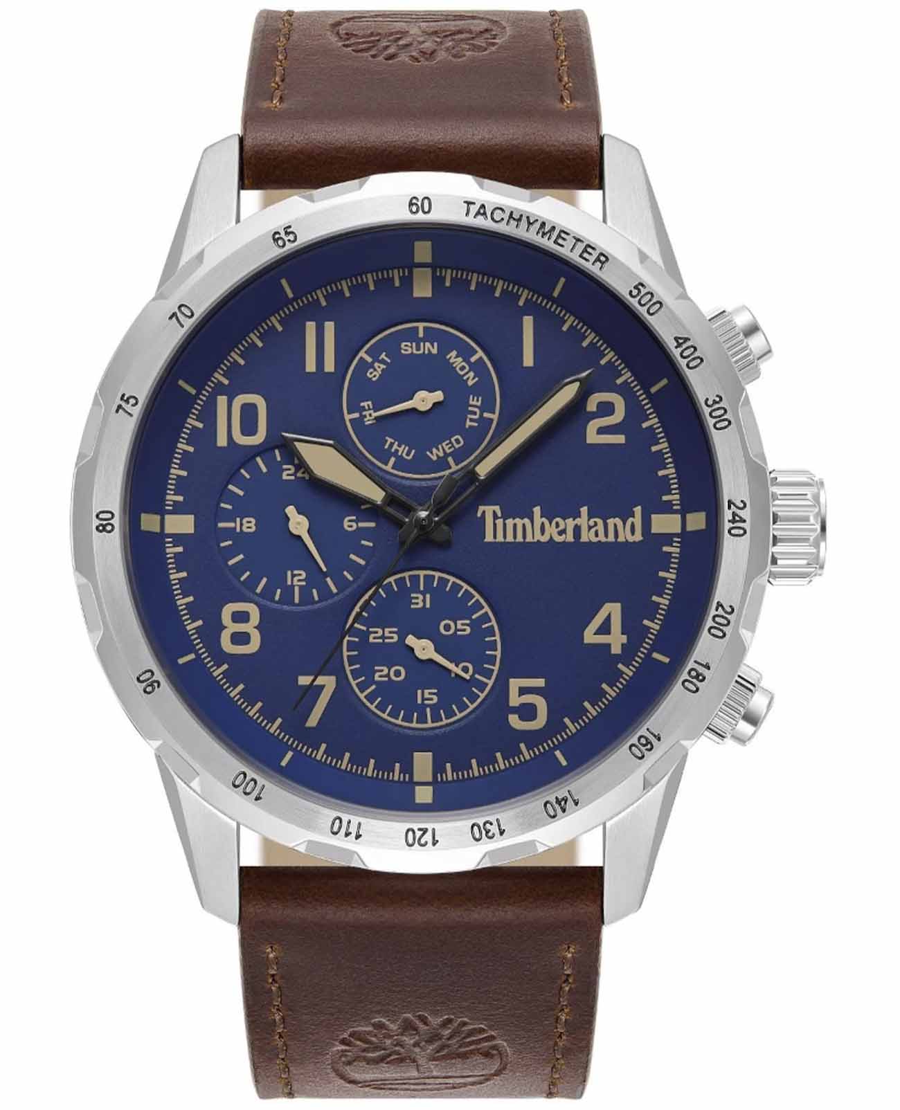Timberland Timberland TDWGF0055401  TDWGF0055401 кварцевые мужские часы синий циферблат, браслет кожаный — вид спереди