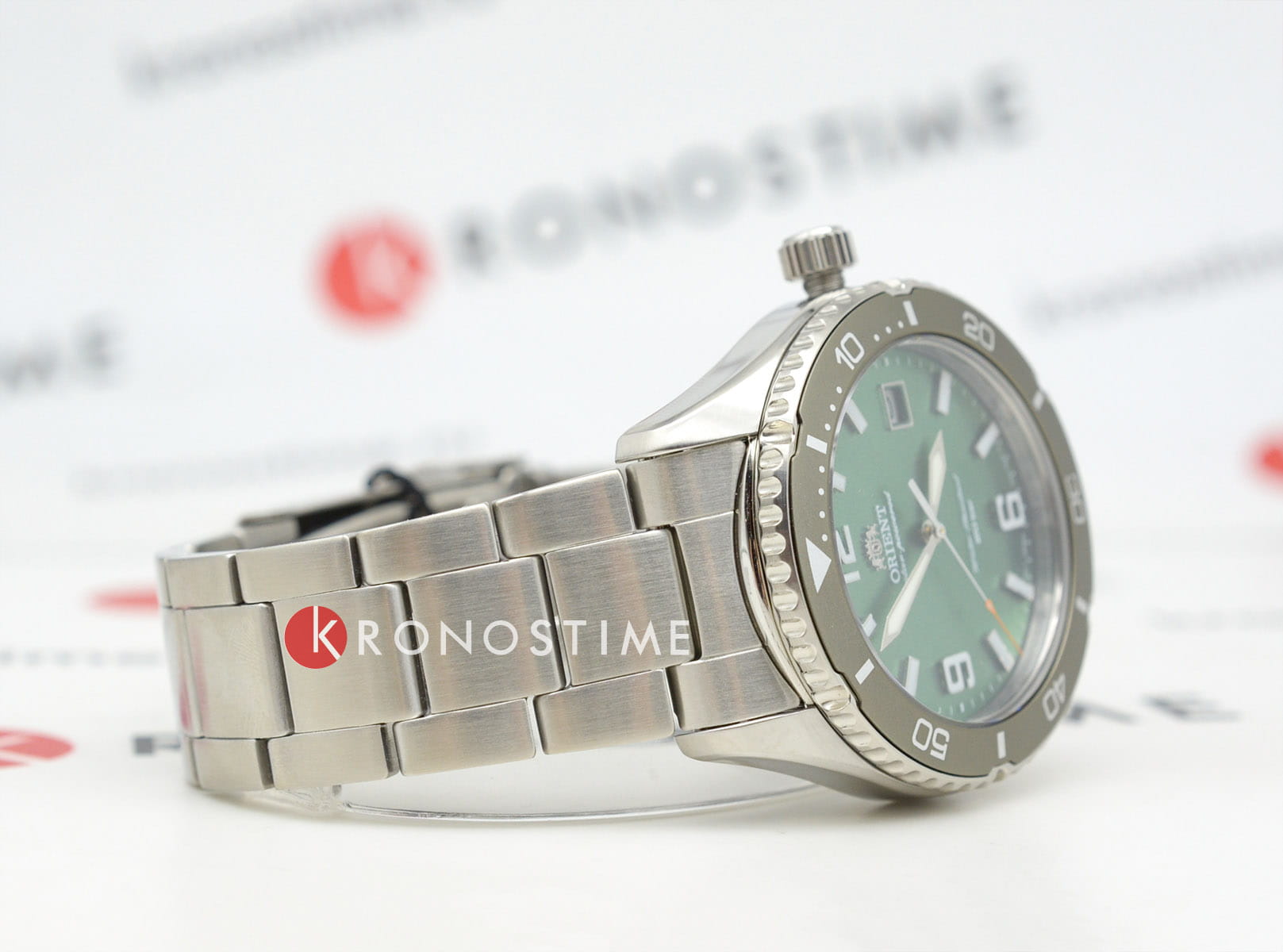 Orient Orient Mako Kamasu RA-WJ0001E (RN-WJ0001E) мужские часы зеленый циферблат на запястье