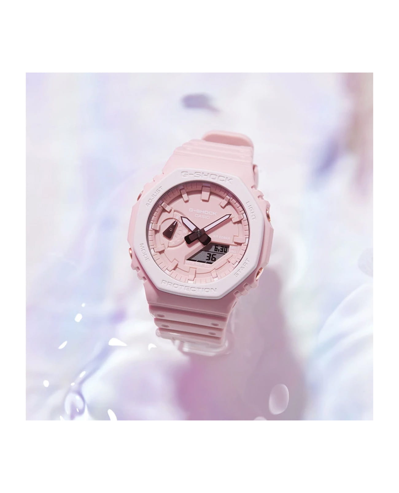 Casio Casio G-Shock GA-2110SL-4A7DR женские часы розовый циферблат на запястье