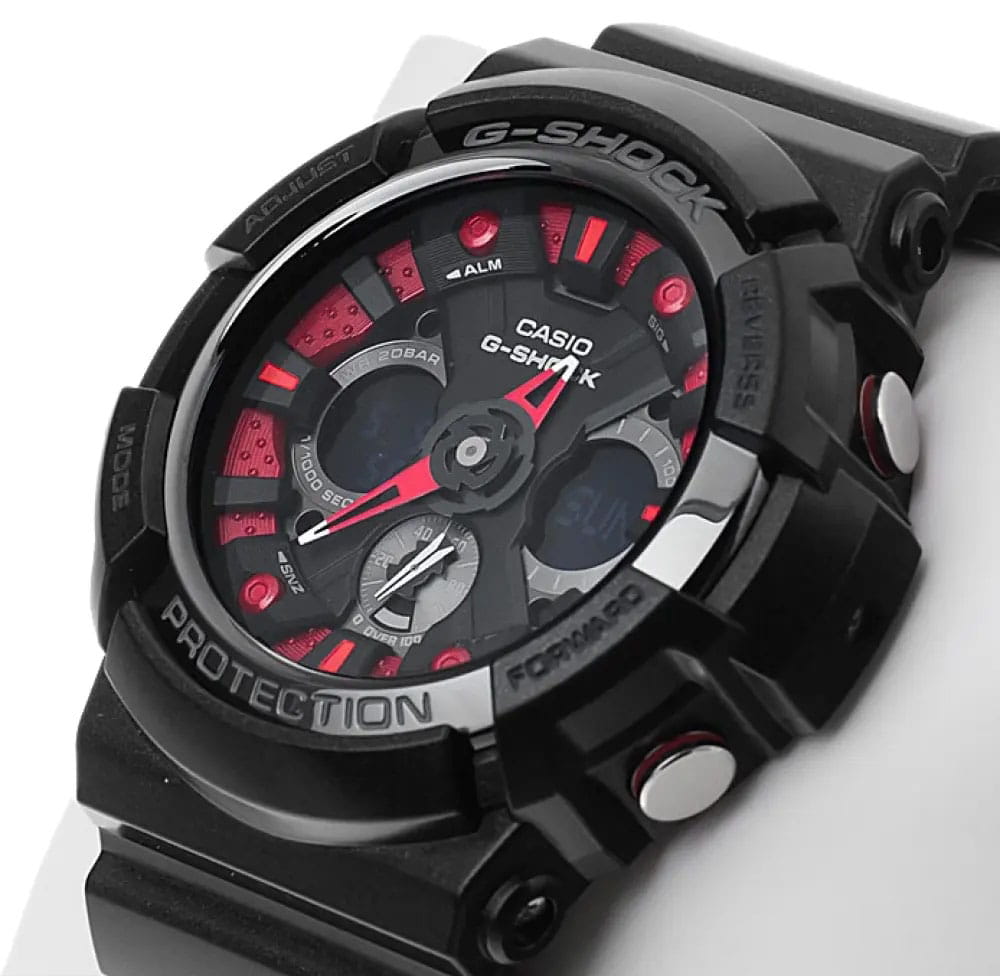 Casio Casio G-Shock GA-200SH-1A, g-shock япония мужские часы на браслете пластик боковой вид