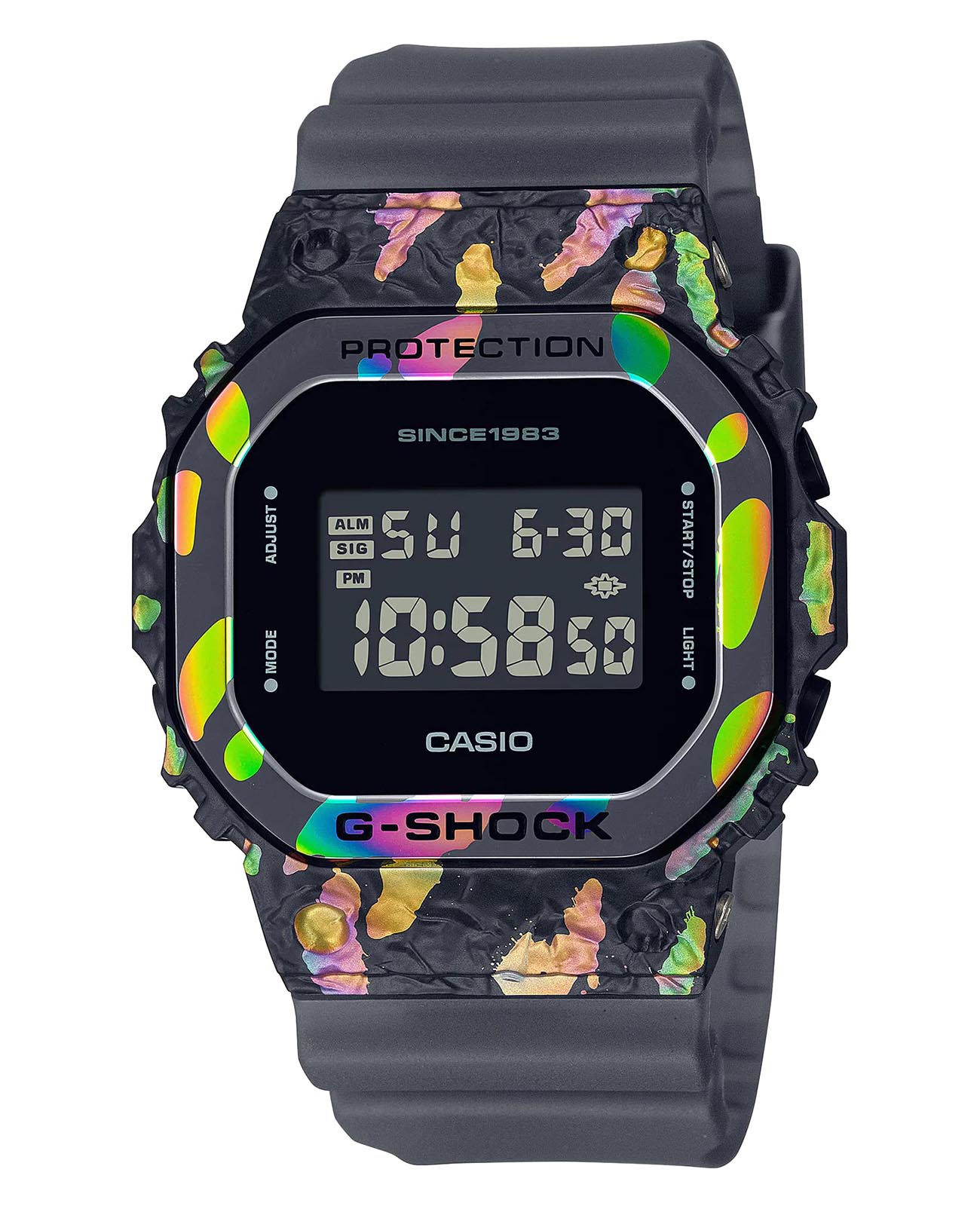 Casio Casio G-Shock GM-5640GEM-1DR (GM-5640GEM-1) лимитированной серии GM-5640GEM-1 электронные мужские часы черный циферблат, браслет пластик — вид спереди