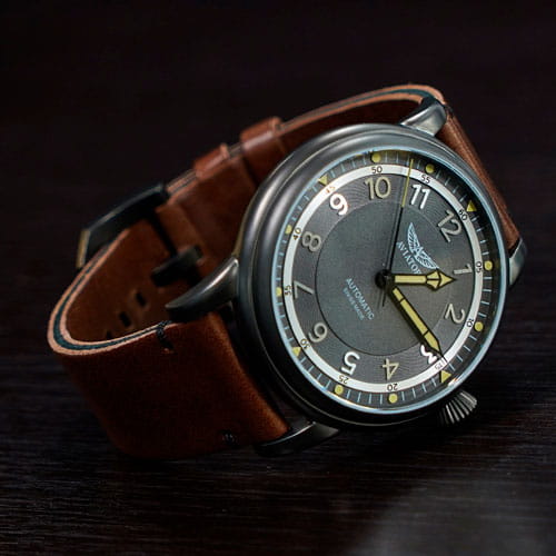 Aviator Aviator Douglas Dakota V.3.31.5.228.4 механические мужские часы часы крупный план черный циферблата