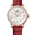 Mido Mido Rainflower M043.207.36.118.00  M0432073611800 механические женские часы  белый циферблат, браслет кожаный — вид спереди