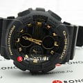 Черный Casio Casio G-Shock GMA-S140M-1ADR (GMA-S140M-1A) на белом фоне — вид анфас
